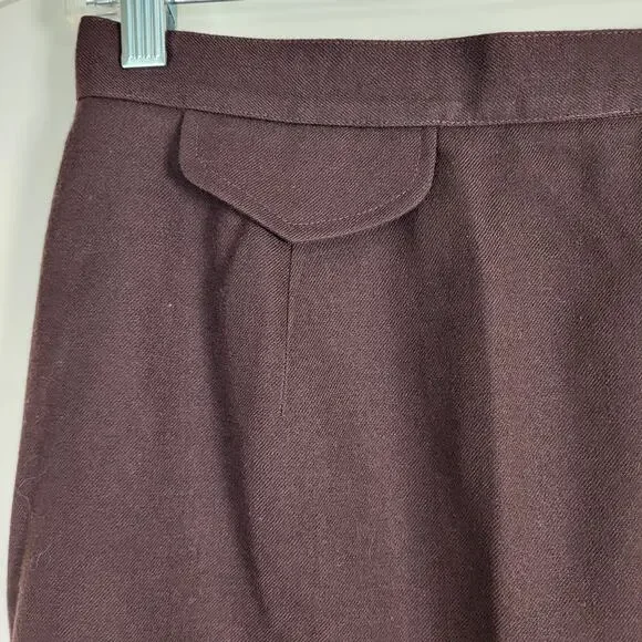Vintage Talbots Brown 100% Wool Blazer and Short Skirt Suit Set – Size 8 - Picture 7 of 14